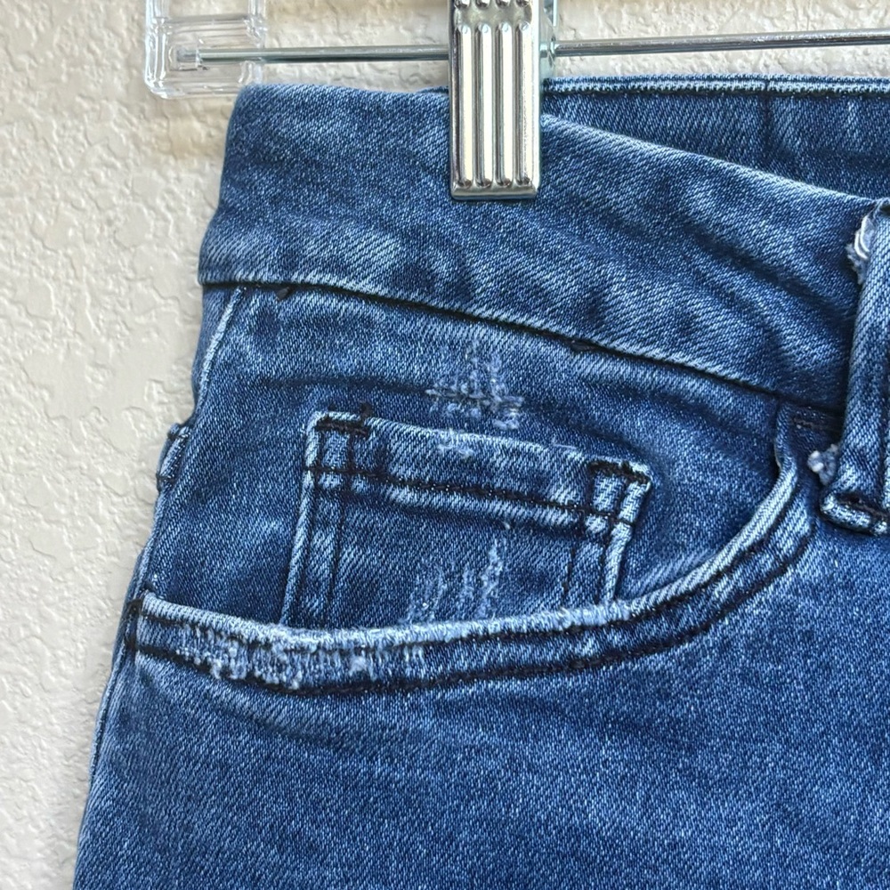 Böhme Blue Medium Wash Cropped Raw Hem Straight Jeans Size 26 - Picture 4 of 9